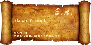 Stroh Albert névjegykártya