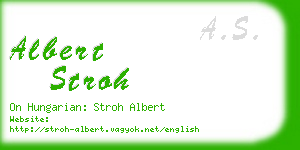 albert stroh business card